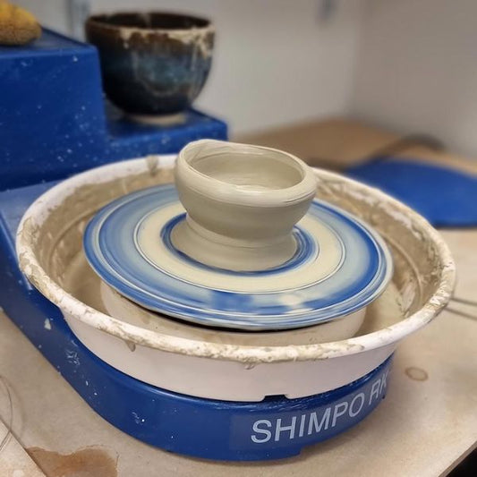Clay on a potter's wheel