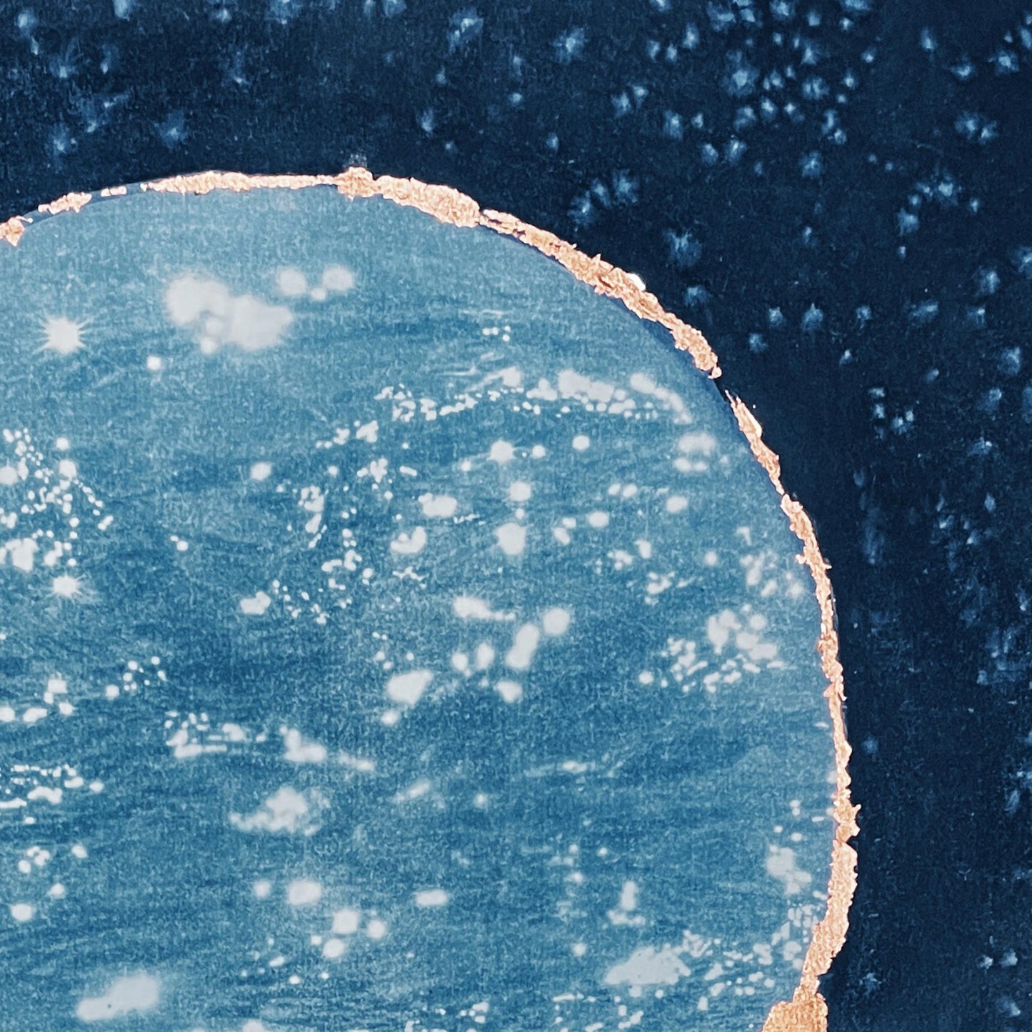 A Glance to the Spey 1 | Cyanotype with Copper Leaf