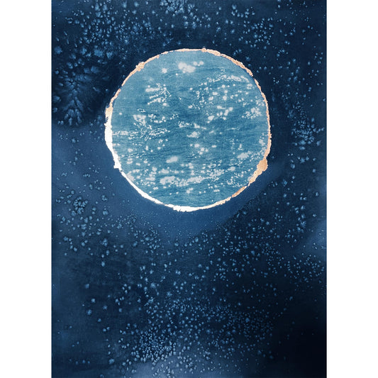A Glance to the Spey 1 | Cyanotype with Copper Leaf