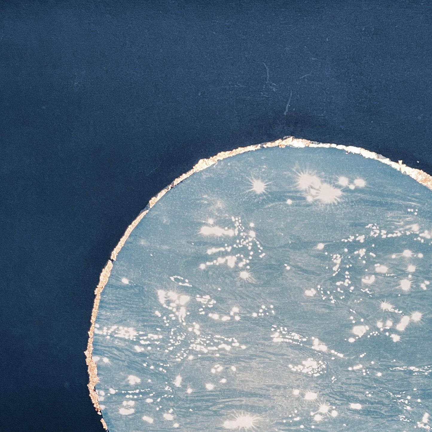 A Glance to the Spey 2 | Cyantotype with Copper Leaf