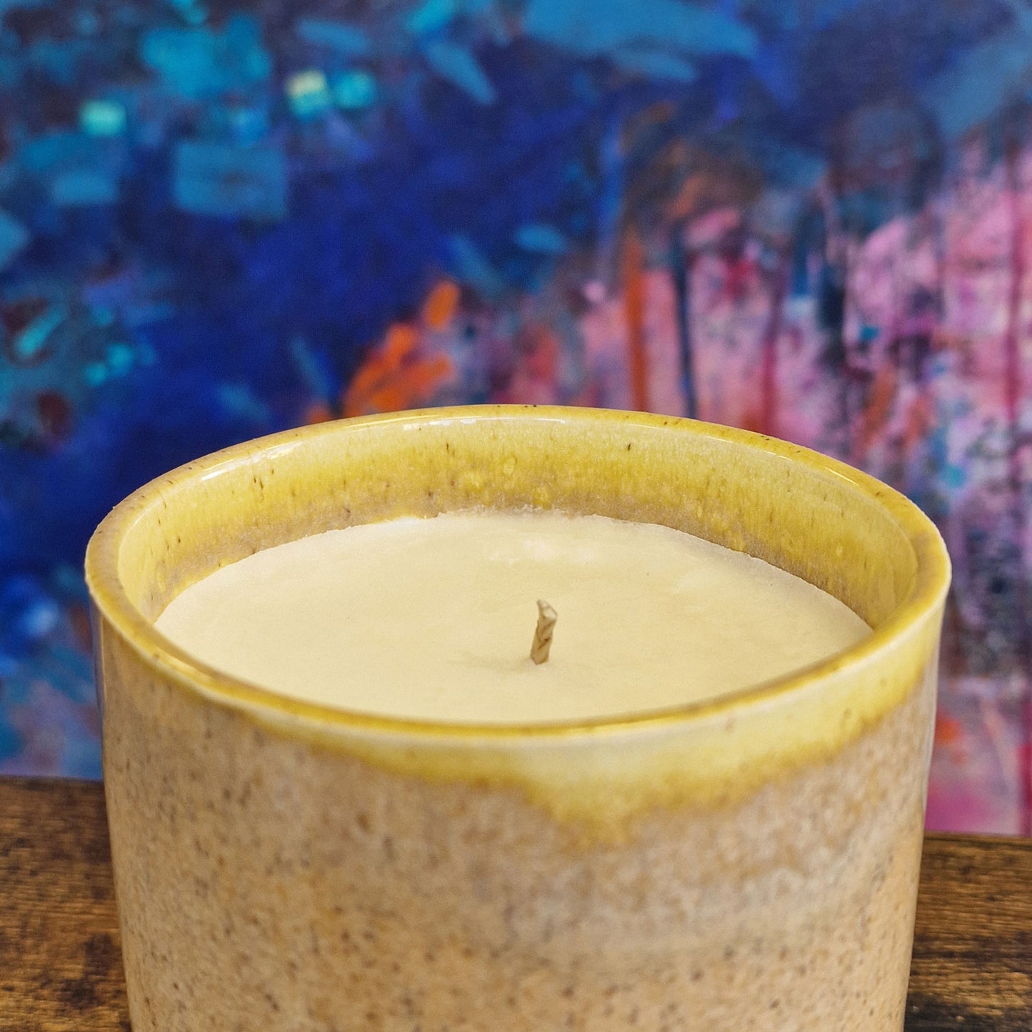 Handmade Ceramic Pot with Scented Candle | Lemongrass & Ginger