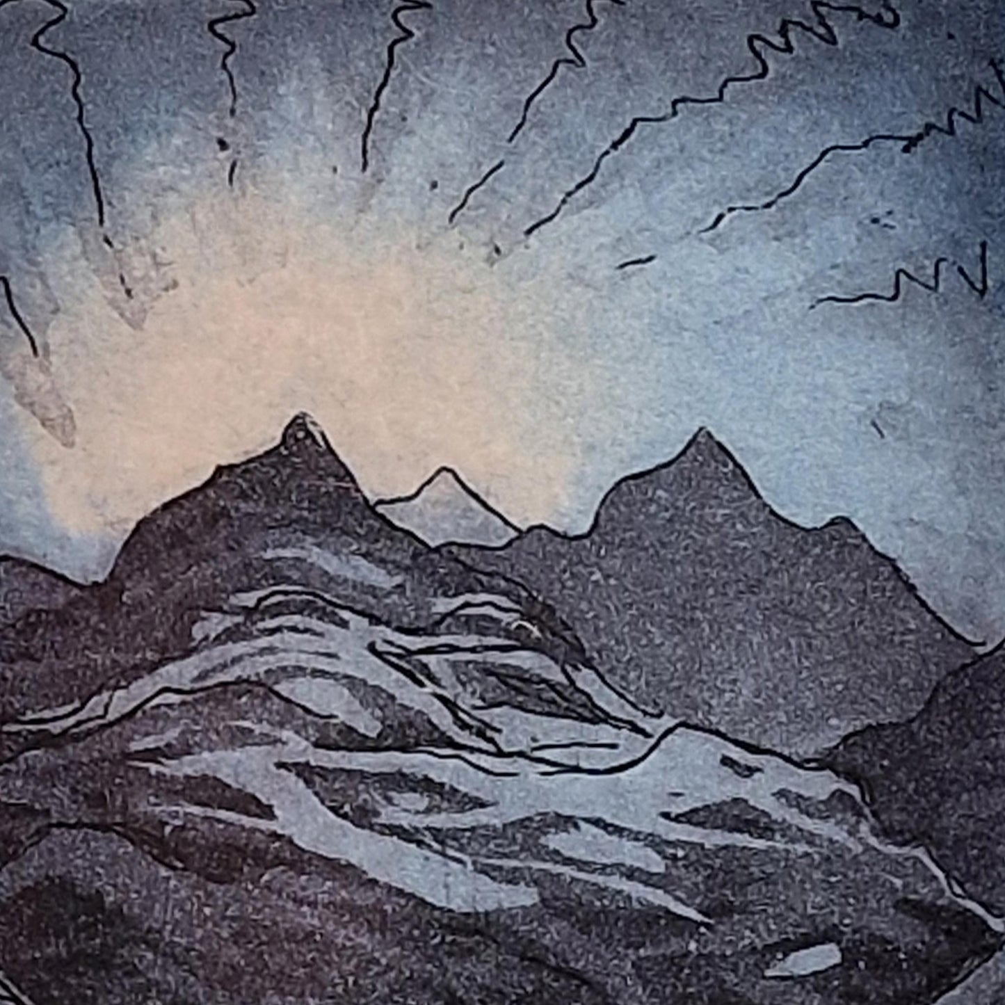Peaks 3/50 | Aquatint Etching