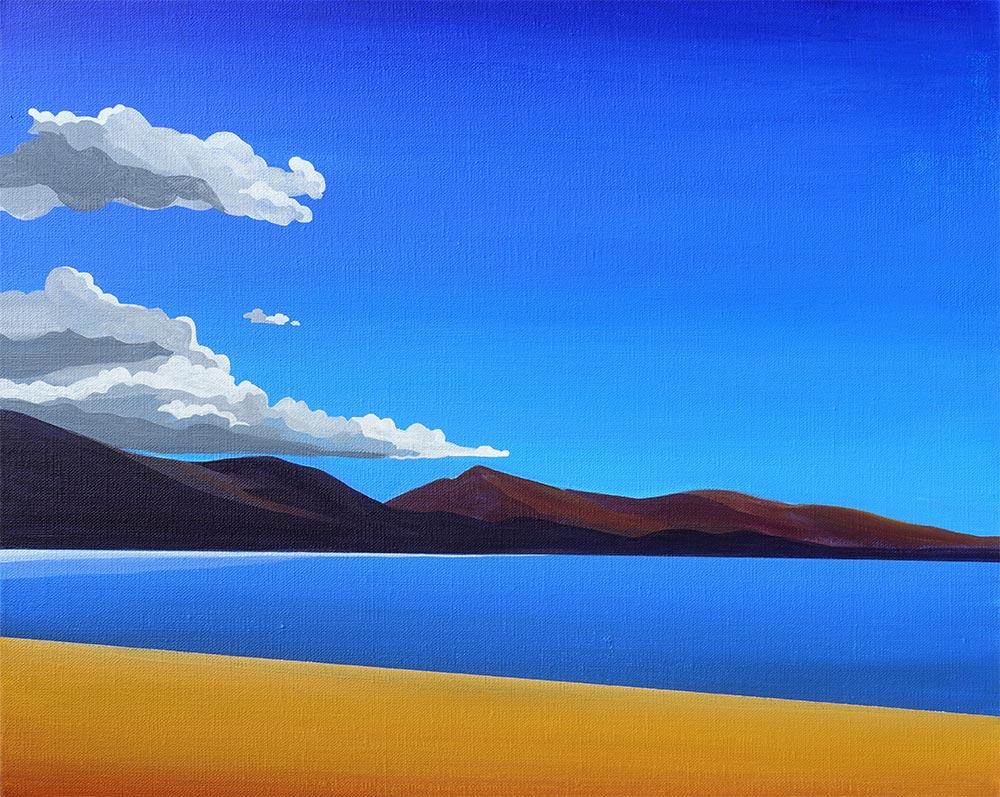 Slice of Orange Loch Morlich Metal Print by Angus Grant Art