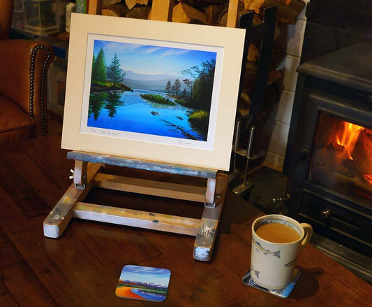Loch Morlich: Cool Blue Stream art print by Angus Grant Art