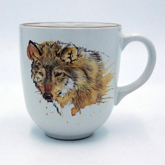 Wolf Ar-Tea Mug by Angus Grant Art