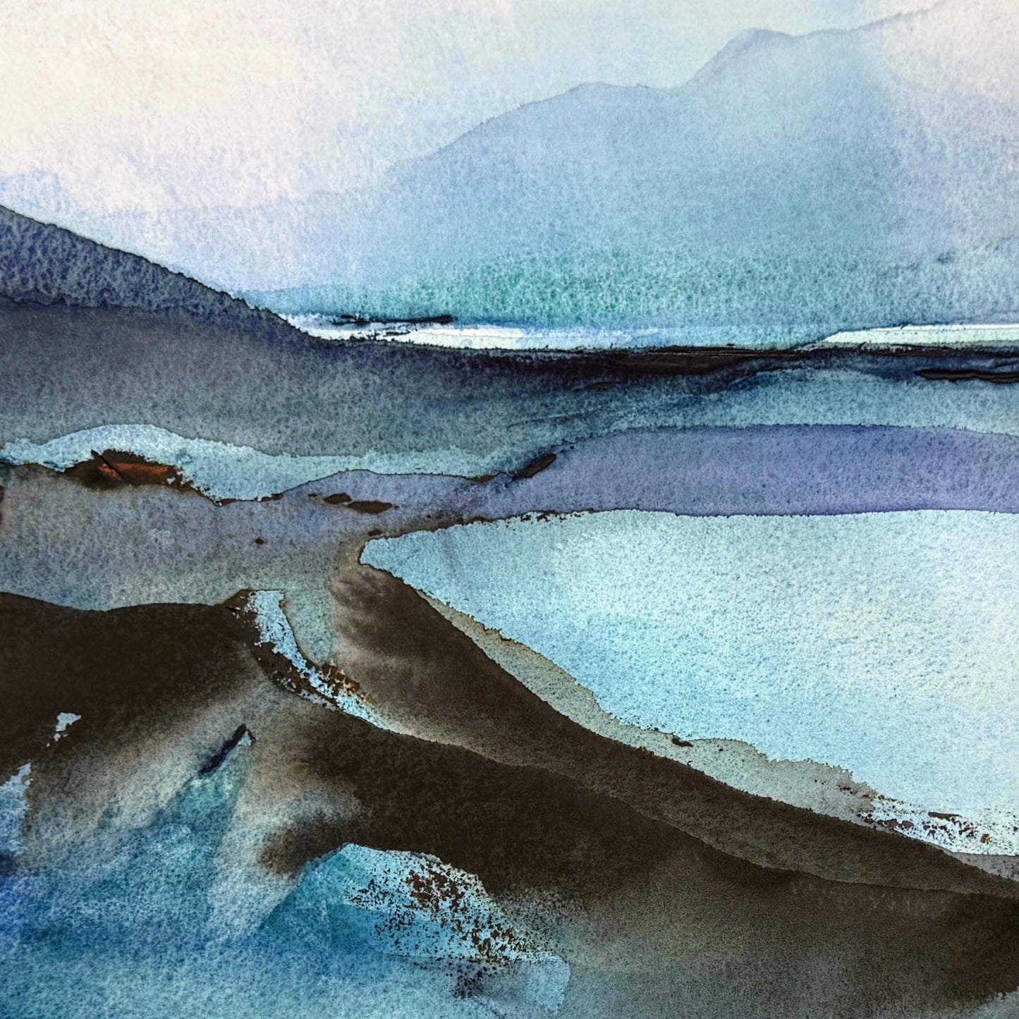 A Light Rain on the Loch | Watercolour