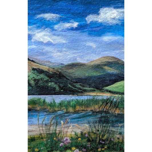 Blàthan ri Taobh an Loch (Flowers Beside the Loch) | Felted landscape