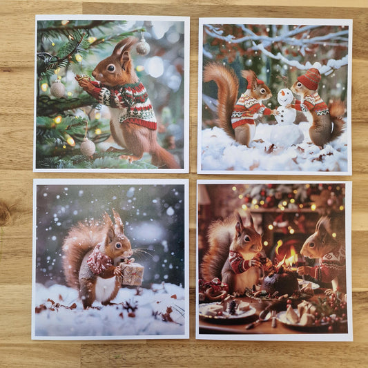 Christmas Red Squirrels | Card Set