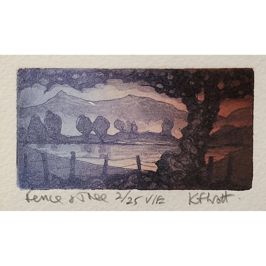 Fence & Tree 2/25 | Framed Aquatint Etching