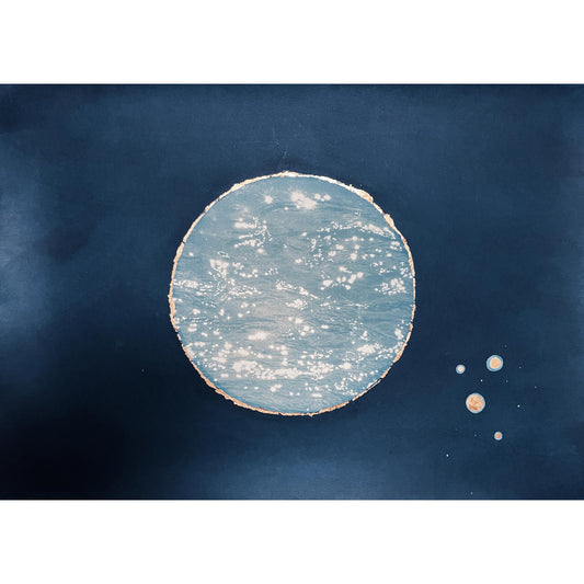 A Glance to the Spey 2 | Cyantotype with Copper Leaf
