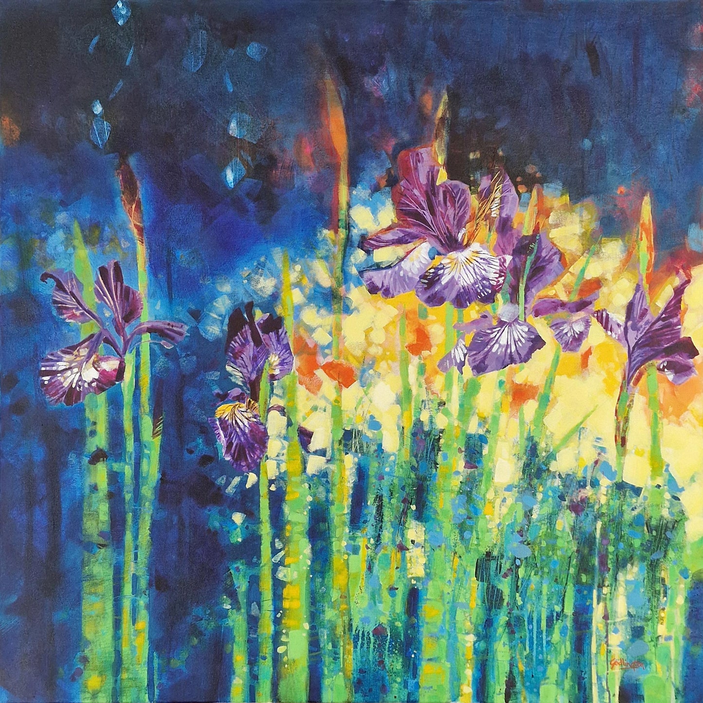 Irises in the Artist's Garden | Acrylic