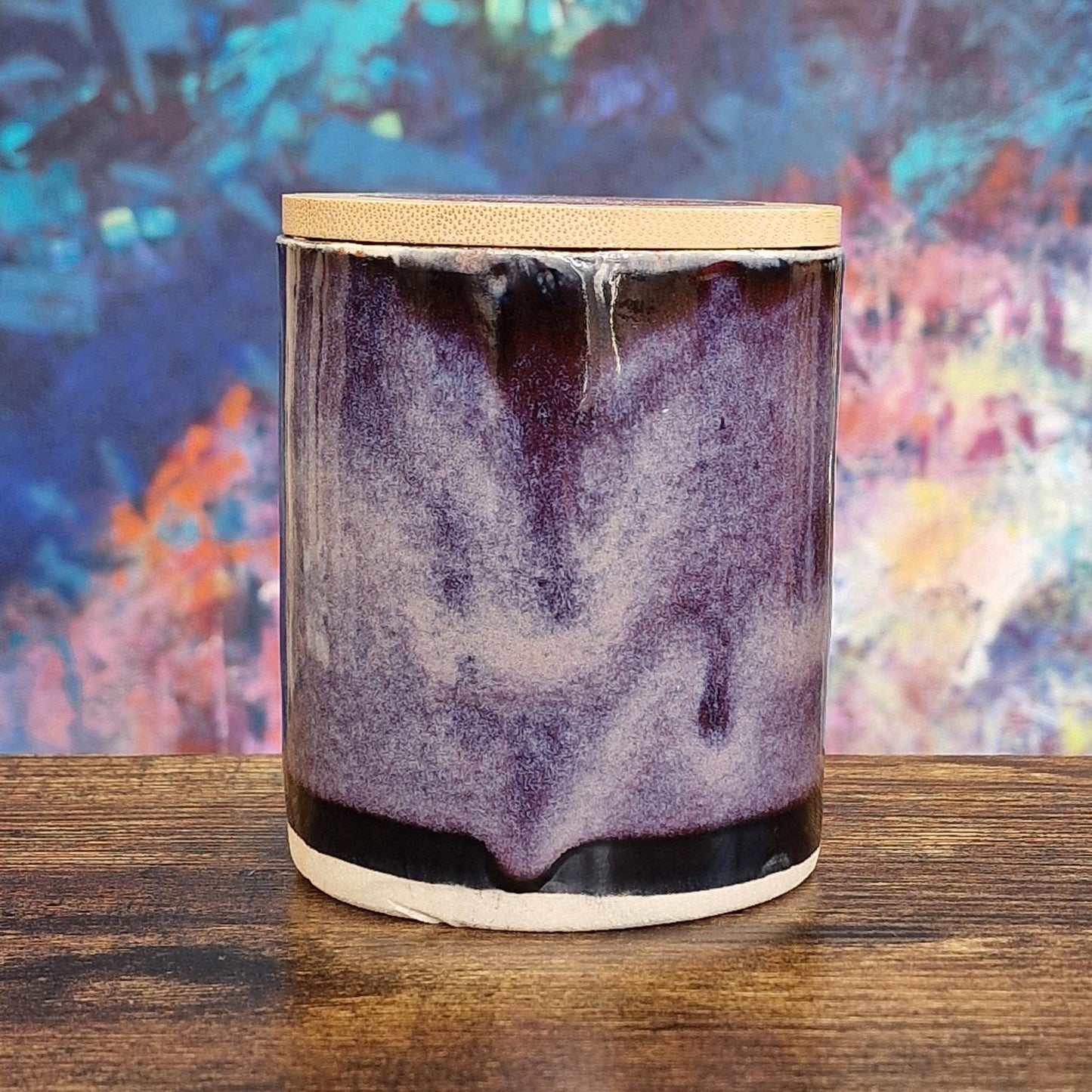 Handmade Ceramic Pot with Scented Candle | Lavendar & Patchouli