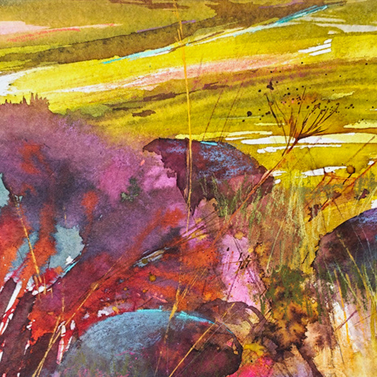 Heather on the Hills I | Mixed Media