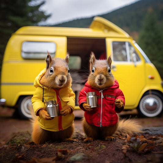 Red Squirrel Campervan | Art Print