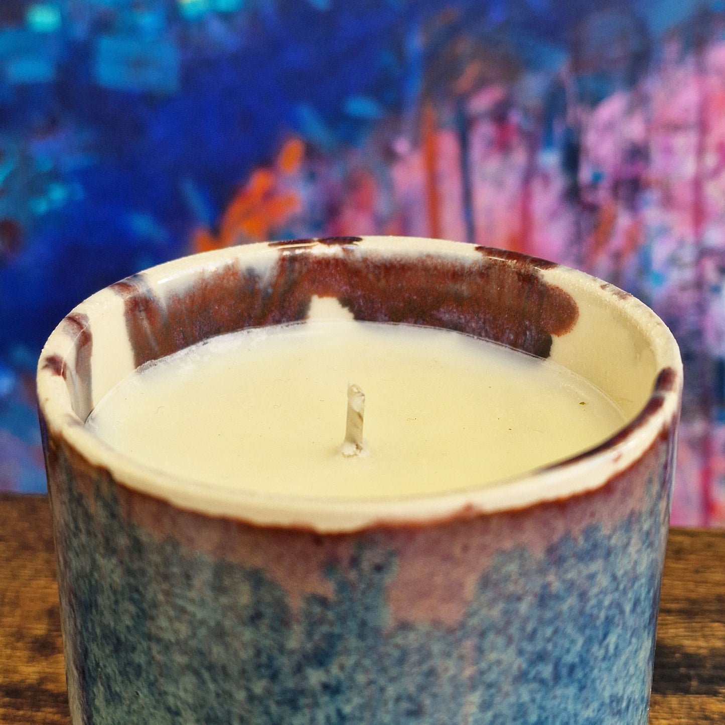 Handmade Ceramic Pot with Scented Candle | Rosewood & Velvet