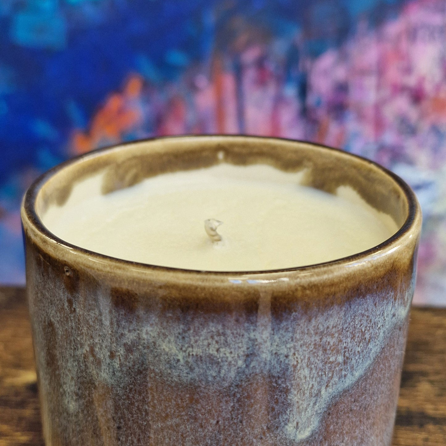 Handmade Ceramic Pot with Scented Candle | Sandalwood & Black Pepper
