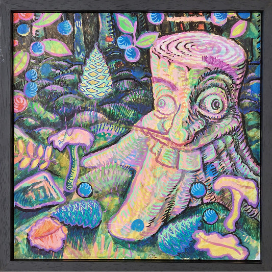 The Autumnal (S)elf | Acrylic, ink, gold pigment, varnish and card on board