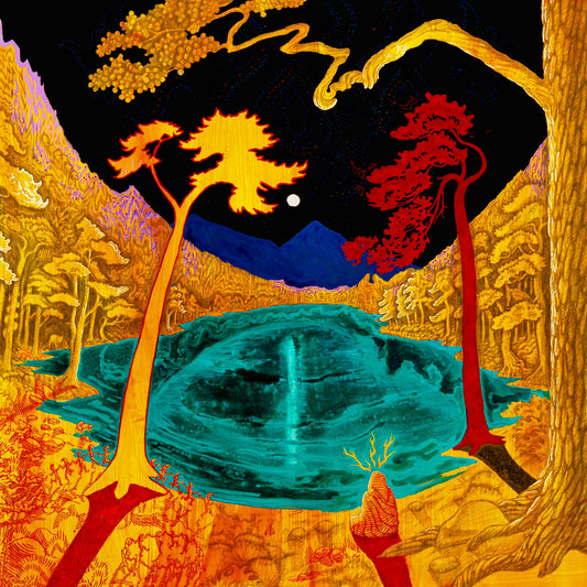 The Green Loch | Ink, acrylic, pigment and varnish on board