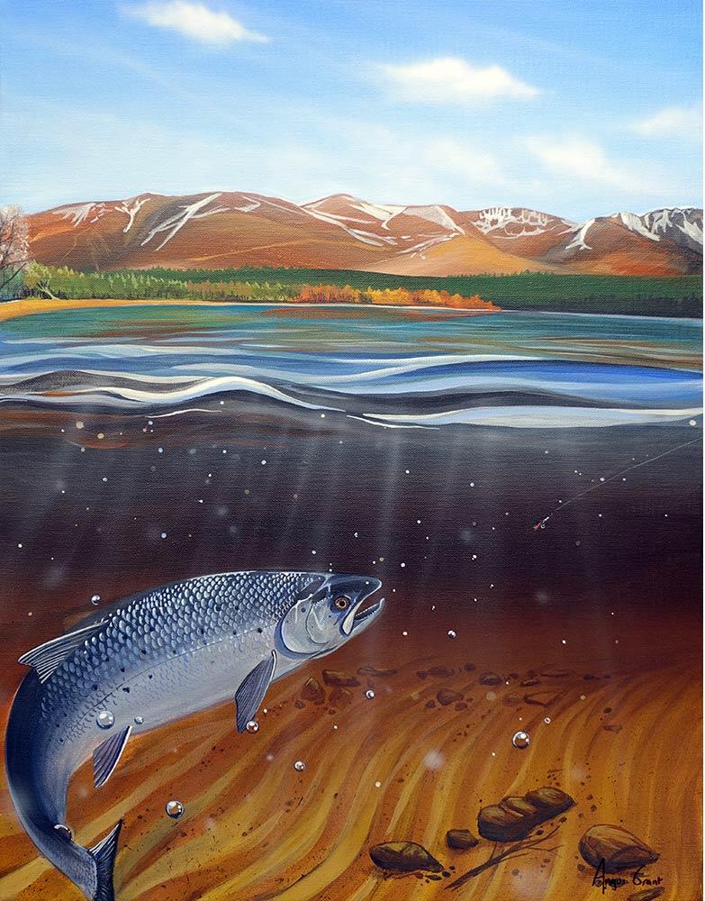 A Rare Find at Loch Morlich metal print by Angus Grant Art