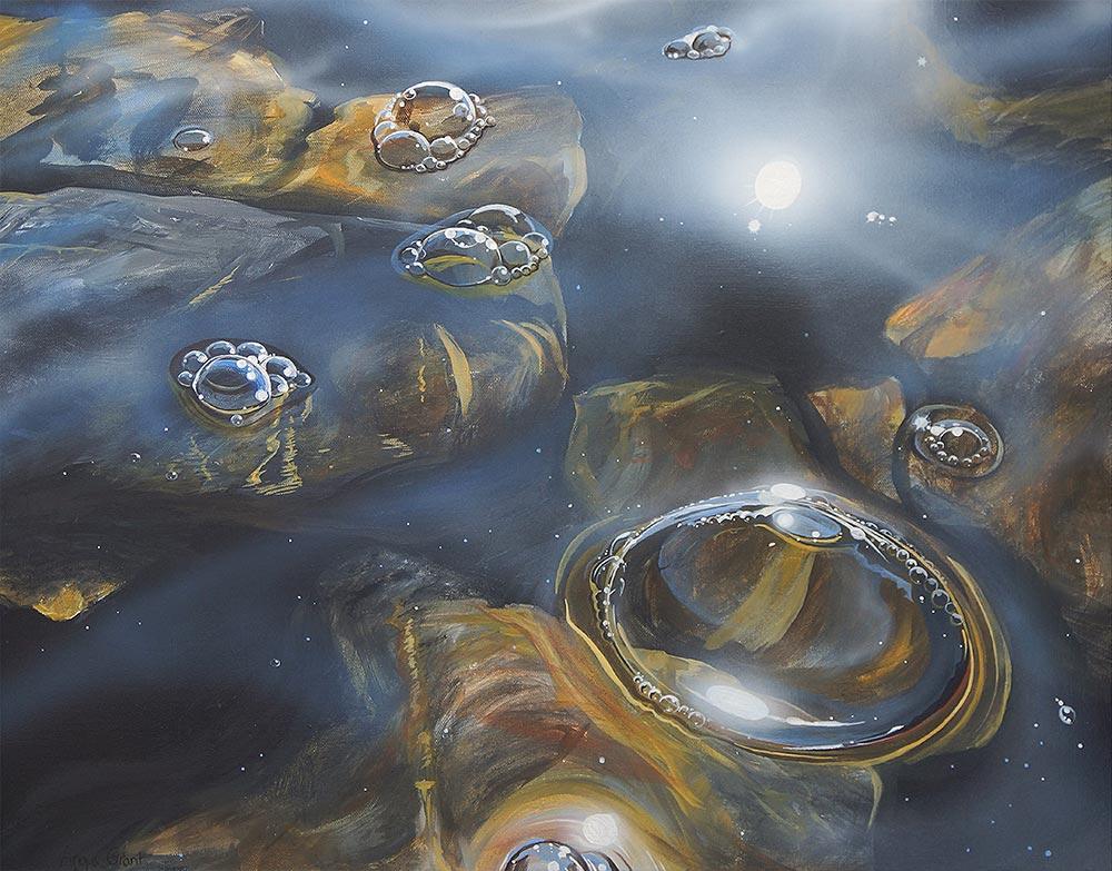 Bubbles on Loch Ericht Metal Print by Angus Grant Art