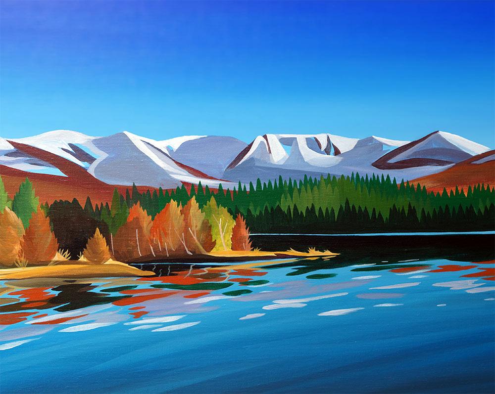 Loch Morlich Autumn Metal Print by Angus Grant Art