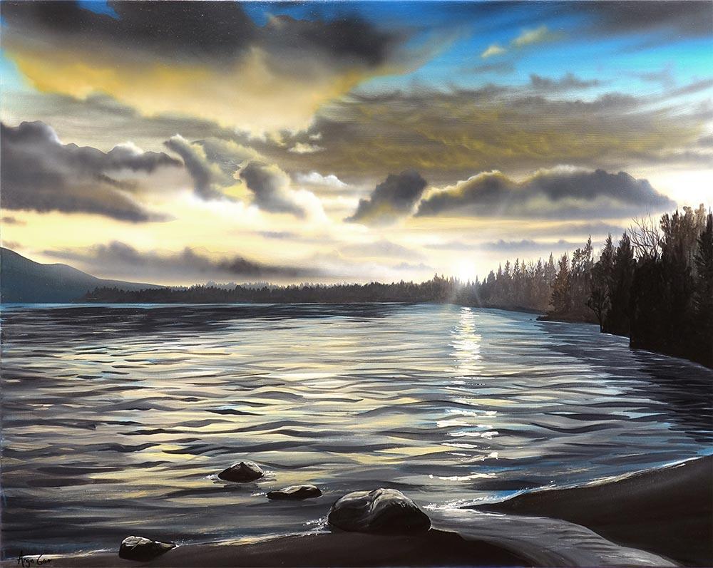 Loch Morlich: Morlich Sunset art print by Angus Grant Art